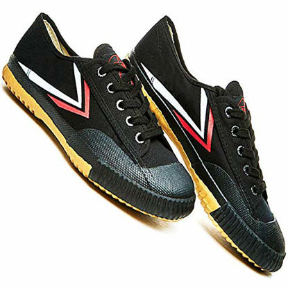 Picture of T.O.P ONE Kung Fu Martial Arts Parkour Shoes,Rubber Sole Sneakers-Black 44(Men 10.5|Women 12) - Size: 44(Men 10.5|Women 12)