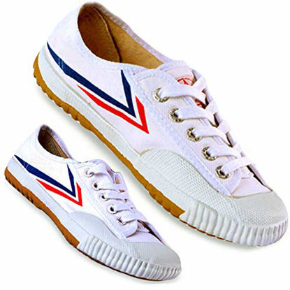 Picture of T.O.P ONE Kung Fu Martial Arts Parkour Shoes,Rubber Sole Sneakers-White 45(Men 11|Women 12.5) ? - Size: 45(Men 11|Women 12.5)