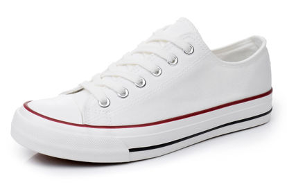 Picture of Cull4U Women's NewRetro Low-Top Sneakers Shoes (7 M US,White/White/Red) - Size: 7