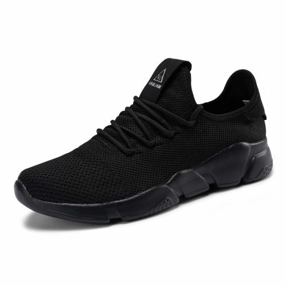 Picture of VAMJAM Men's Casual Athletic Sneakers Fashion Lightweight Breathable Mesh Running Shoes All Black 40 - Size: 7
