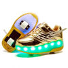 Picture of HOVERKICKES Fashion Kids Roller Shoes - Premium Skate Shoes with Wheels for Girls - USB Rechargeable LED Sneakers for Boys Gold - Size: 11.5 Little Kid