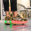 Picture of HOVERKICKES Fashion Kids Roller Shoes - Premium Skate Shoes with Wheels for Girls - USB Rechargeable LED Sneakers for Boys Gold - Size: 11.5 Little Kid
