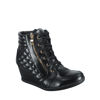 Picture of Forever Link Women's Fashion High Top Lace Up Wedge Sneaker Shoes Peggy-64 Black Pu 8.5 - Size: 8.5