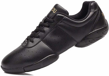 Picture of JITUUE Cheer Shoes Women Cheerleading Dance Shoes Fashion Trainers Sneakers Lace Up Gym Athletic Sport Training Shoes for Girls (Black, US 5.5) - Size: 5.5