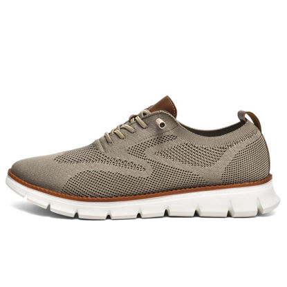 Picture of Breeze Shoes for Men Oxfords Lace-Up Lightweight Casual Walking Shoes Comfortable Dress Shoes for Men Mens wearbreeze Shoes Breeze Urban Shoes for Men Khaki - Size: 8.5
