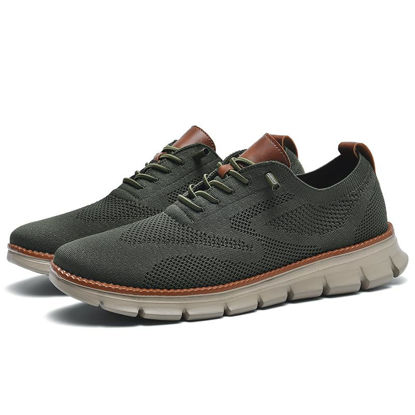 Picture of Breeze Shoes for Men Oxfords Lace-Up Lightweight Casual Walking Shoes Comfortable Dress Shoes for Men Mens wearbreeze Shoes Breeze Urban Shoes for Men Green - Size: 14