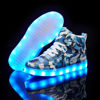 Picture of Bepoaa Kids LED Light up Shoes USB Charging Flashing Light Up High-top Sneakers for Boys and Girls Child Unisex (Camo Blue, Numeric_8_Point_5) - Size: 8.5 Toddler