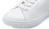 Picture of FEVERSOLE Women's Featured PU Leather Colorful Lace-Up Sneaker White Gold Patch Size 7 M US - Size: 7