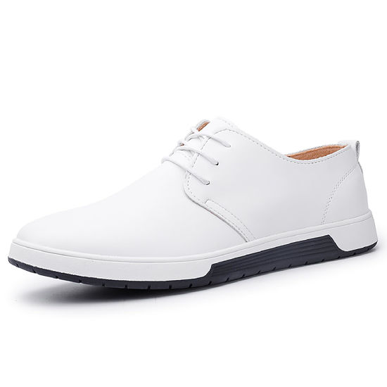 Picture of XIPAI Mens White Dress Shoes White Sneakers Casual Shoes White US 8 - Size: 8