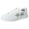 Picture of Kensie Girl Sneakers Lace Up Non Slip - Fashion Casual Low Top Shoes - White Silver Stars (size 11 Little Kid) - Size: 11 Little Kid
