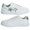 Picture of Kensie Girl Sneakers Lace Up Non Slip - Fashion Casual Low Top Shoes - White Silver Stars (size 11 Little Kid) - Size: 11 Little Kid