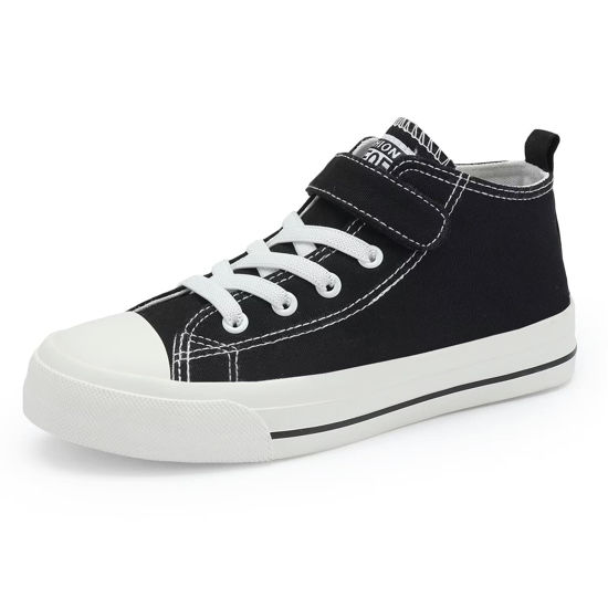 Picture of DSWED Boys Sneakers Little Kids Black Running Sport Canvas Shoes Girs Lightweight Breathable Shoes High Top Casual Walking Shoes Size 13 - Size: 13 Little Kid