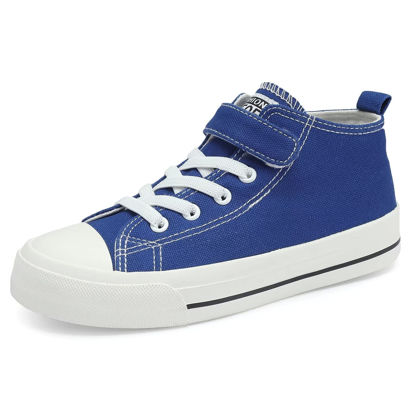 Picture of DSWED Toddler Kids Canvas Shoes Boys Blue Running Sports Shoes Girls Lightweight Casual Walking Canvas Shoes Kids Mesh Tennis Sneakers Size 9.5 - Size: 9.5 Toddler
