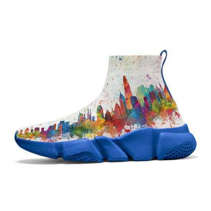 Picture of Hetios Running Sneakers for Women Fashion Casual Watercolor Shoes Outdoor Tennis Gym Size 7 - Size: 7 Women/0 Men