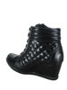 Picture of TZ Womens High Top Sneakers Fashion Classic Lace Up Quilted Comfortable Wedge Walking Shoes (Black, 8.5) - Size: 8.5