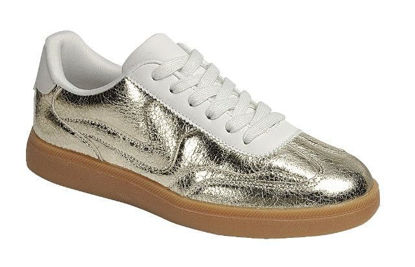 Picture of Forever Link Modern-12 Women's Low Top Lady Sneakers Lace-up Fashion Shoes (Gold, US Footwear Size System, Adult, Women, Numeric, Medium, 6) - Size: 6