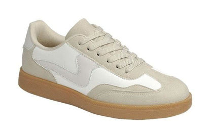 Picture of Forever Link Modern-12 Women's Low Top Lady Sneakers Lace-up Fashion Shoes (Ivory/Multi, US Footwear Size System, Adult, Women, Numeric, Medium, 9) - Size: 9