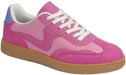 Picture of Forever Link Modern-12 Women's Low Top Lady Sneakers Lace-up Fashion Shoes (Fuchsia/Multi, US Footwear Size System, Adult, Women, Numeric, Medium, 6) - Size: 6