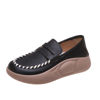 Picture of Women's Slip On Lightweight Comfortable Loafers,Low Top Thick Sole Non Slip Sneakers Casual Fashion Walking Shoes (Black,7) - Size: 7