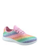 Picture of TZ Lotus-08 Women's Comfort Slip On Fashion Color Glitter Walking Runing Flat Heel Sneakers Shoes (Rainbow Mulit, 8) - Size: 8