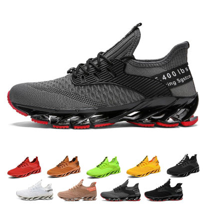 Picture of Tallboost Sneakers, Height Boosting Shoes for Men, Mens Tallboost Shoes Walking Shoes Comfort Non Slip Breathable Knit Slip On Sneakers(Gray,US 11) - Size: US 11