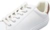 Picture of FEVERSOLE Women's Featured PU Leather Colorful Lace-Up Sneaker White Rose Gold Patch Size 7.5 M US - Size: 7.5
