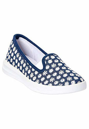 Picture of Comfortview Women's Wide Width The Dottie Sneaker - 8 M, Denim Eyelet Blue - Size: 8