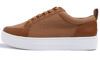 Picture of FEVERSOLE Women's Winter Vegan Leather Lightweight Platform Lace-Up Street Sneakers Camel Faux Woolen PU Platform Size 8.5 M US - Size: 8.5