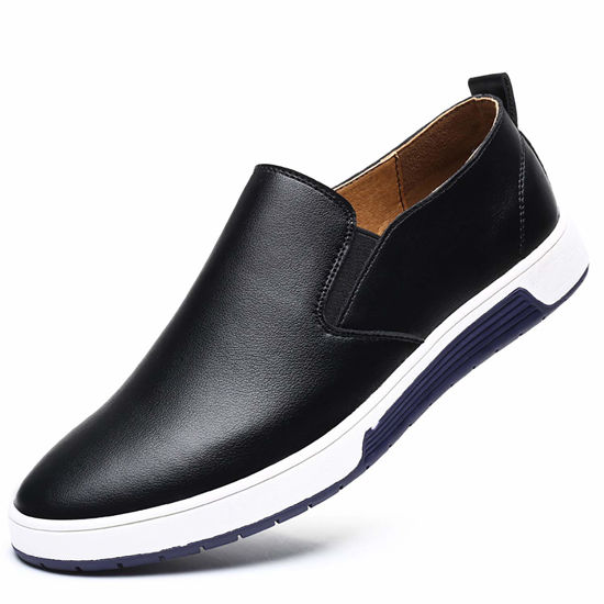 Picture of XIPAI Men's Casual Lofer Shoes Slip On Fashion Sneakers Black US 11.5 - Size: 11.5