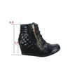 Picture of Forever Link Women's Fashion High Top Lace Up Wedge Sneaker Shoes Peggy-64 Black Pu 9 - Size: 9