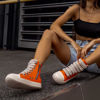 Picture of IMPREMEY Women's High Top Sneakers Lace Up PU Leather Shoes with Thick Soles and Zipper, Fashionable Comforts Walking Shoes - Size: 5