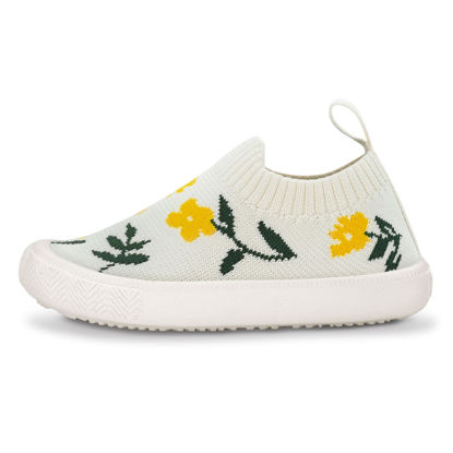 Picture of JAN & JUL Washable Knit Shoes for Kids Girls and Boys (Yellow Flowers, Size: 12 Little Kid) - Size: 12 Little Kid