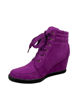 Picture of TZ 56 Womens High Top Sneakers Fashion Classic Lace Up Comfortable Wedge Walking Shoes (Purple, 5) - Size: 5