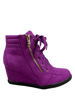 Picture of TZ 56 Womens High Top Sneakers Fashion Classic Lace Up Comfortable Wedge Walking Shoes (Purple, 5) - Size: 5