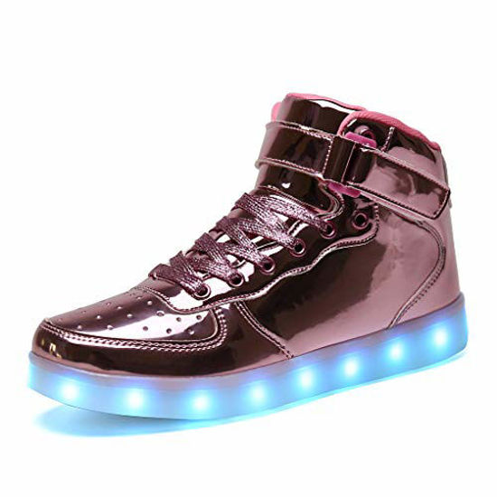Picture of Voovix Unisex LED Shoes Light Up Shoes High Top Sneakers for Women Men pink38 - Size: 7.5 Women/6 Men