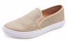 Picture of FEVERSOLE Women's Fashion Dress Sneakers Party Bling Casual Flats Embellished Shoes Gold Lurex Size 8 M US - Size: 8