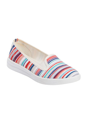 Picture of Comfortview Women's Wide Width The Dottie Sneaker - 7 W, Baja Stripe Gray - Size: 7 Wide