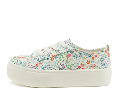 Picture of Soda Petal ~ Women Double Deck Bottom Sole Fashion Sneakers with Padded Comfortable Sock (6.5, Flower Multi, Numeric_6_Point_5) - Size: 6.5