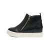 Picture of Soda Taylor Hidden Fahsion Wedge Sneaker Shoes Side Zipper,Black Crocco,10 - Size: 10