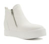 Picture of Soda Taylor Hidden Wedge Booties Fashion Sneaker Shoes Side Zipper (White Canvas, numeric_11) - Size: 11