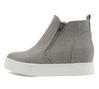 Picture of Soda Womens Taylor Nubuck Hight Top Slip On Fashion Sneakers (Grey Canvas, Numeric_7_Point_5) - Size: 7.5