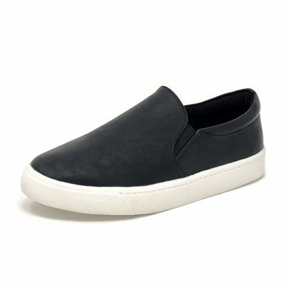 Picture of Soda Reign Women's Classic Closed Toe Slip On Low Top Fashion Sneaker Casual Loafer,Black Pu,11 - Size: 11