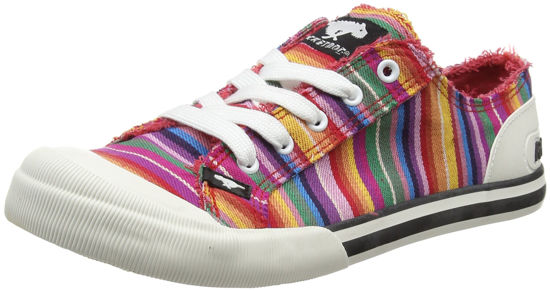 Picture of Rocket Dog Women's Low-Top Trainers, Red Eden Stripe, 8 - Size: 8