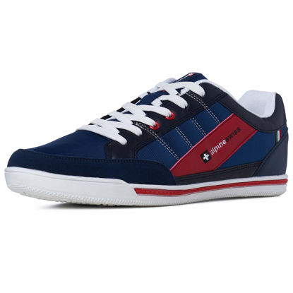 Picture of Alpine Swiss Mens Stefan Navy Suede Trim Retro Fashion Sneakers 14 M US - Size: 14