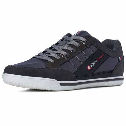 Picture of Alpine Swiss Mens Stefan Gray Suede Trim Retro Fashion Sneakers 14 M US - Size: 14