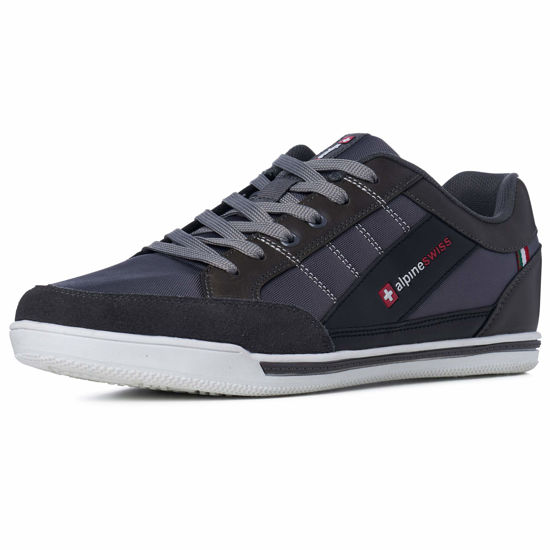 Picture of Alpine Swiss Mens Stefan Gray Suede Trim Retro Fashion Sneakers 14 M US - Size: 14