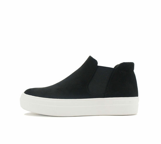 Picture of Soda Women's Woods Chelsea Canvas Platform Cushion Foam Sneakers (Black Imit, Numeric_6_Point_5) - Size: 6.5
