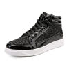 Picture of IGxx Black Shoes for Men High Top Flashing Party Casual Lace-up Sneakers Men - Size: 7