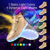 Picture of PYYIQI Kids Led Shoes Light Up Sneakers Boys Girls High Top Dancing Shoes for Halloween Christmas Hip-Hop Party with USB Charging Gold 36 - Size: 4 Big Kid
