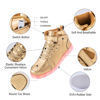 Picture of PYYIQI Kids Led Shoes Light Up Sneakers Boys Girls High Top Dancing Shoes for Halloween Christmas Hip-Hop Party with USB Charging Gold 36 - Size: 4 Big Kid